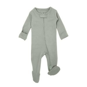 L'oved Baby Organic Footed Onesie | Seafoam