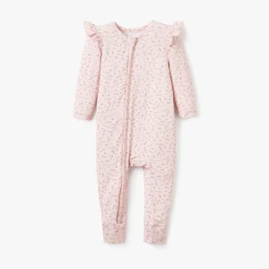 Blush Wildflower Zip-Up Bamboo Pajamas | 6-9 Months
