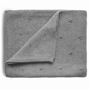 Gray Pointelle Baby Blanket