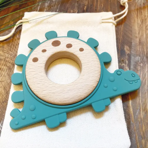 Dinosaur Silicone Wood Teether
