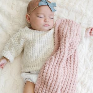 Waffle Knit Mini Blanket Rosette