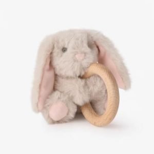 Plush Bunny Wooden Ring Rattle