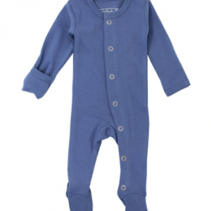 Organic Snap Footie Slate 6-9M