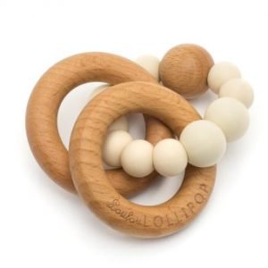 Silicone + Wood Teether | Beige