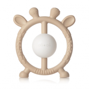 Giraffe Teether & Rattle Taupe