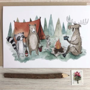 Gathering Friends Campfire Card