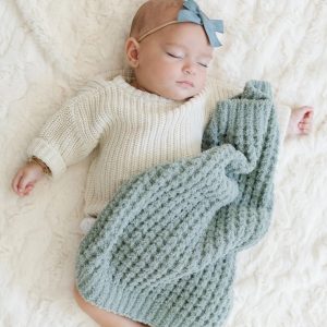 Waffle Knit Mini Blanket Elm