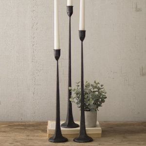 Cast Iron Taper Candle Holders S/3