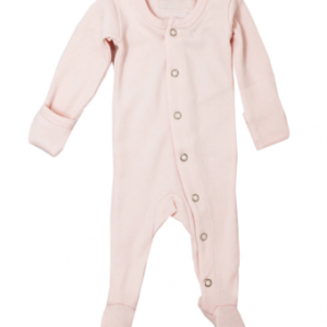 Organic Snap Footie Blush 9-12M