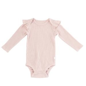 Pink Waffle Long Sleeve Bodysuit
