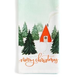 Christmas Cabin Tea Towel