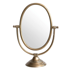 Framed Mirror on Stand | Antique Brass Finish