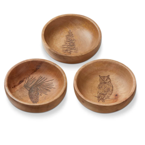 Wilde Pine Wood Bowl Set of 3