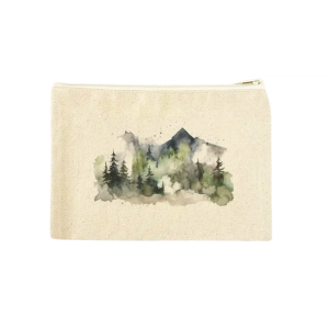 Misty Mountains Canvas Zipper Pouch