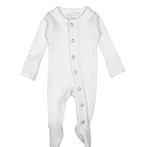 White Organic Snap Footie