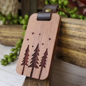 Troutdale Wood Keychain