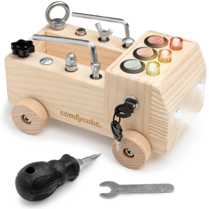 Wooden Busy Board Fire Truck