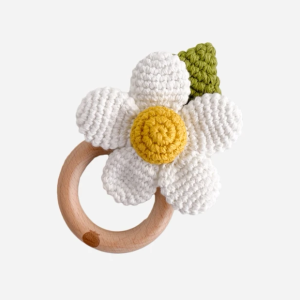 Flower White Crochet Teether
